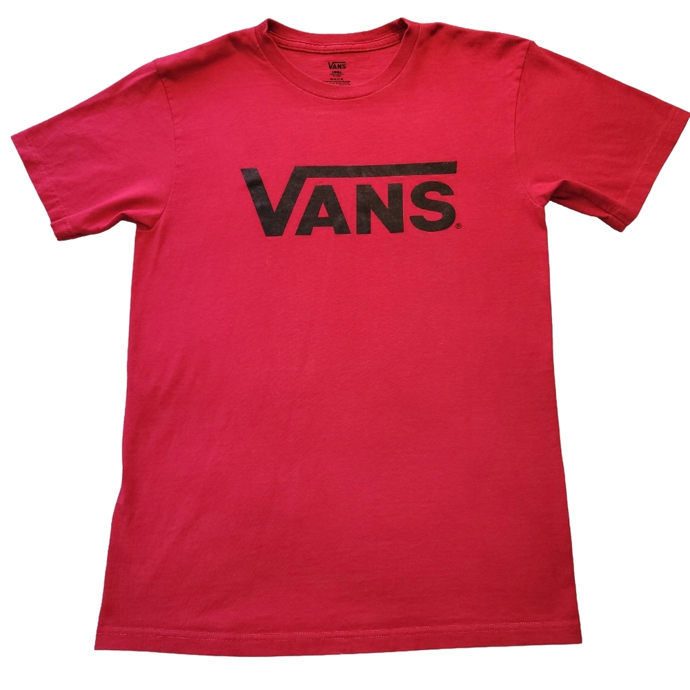 Vans Classic Logo Graphic Tee | Bold Red & Black | Size Small